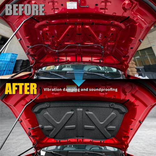 Soundproof Mat Compatible with 2022-2025 Ford Maverick Engine Hood Heat Insulation Shield Sound Protective Pad Sound Proof Foam Insulation for 2024 Maverick Accessories (PET Felt)