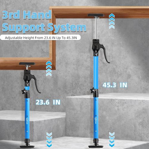 Aluminum Cabinet Jack Support Pole 2PC, 23.6-45.3 Inches Steel Telescopic Quick Rod Adjustable 3rd Hand Support System 200lbs Capacity for Installing Cabinets, Heavy Duty Cabinet Lift Jack