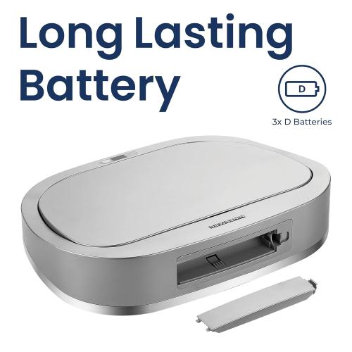 Ninestars 21 Gallons Automatic Large Kitchen Trash Can with Lid, Motion Sensor Trash Can for Kitchen, LivingRoom, Office, 80 Liter X Large Touchless Stainless Steel Garbage Bin (Rectangular)