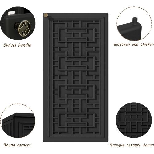 Size 34.3x15x36.2 Color Black Outdoor Storage Cabinet Waterproof with Shelf,Resin Storage Sheds Outdoor Cabinets for tub towels/chemicals/grill items/Patio/Garden/Backyard, Size 34.3''L*15''W*36.2''H（Black）