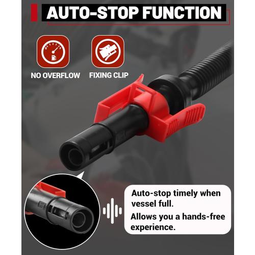 Fuel Transfer Pump Battery Powered Gas Pump For 5 Gallon Gas Can: Automatict Shut-off Nozzle, 42 IN Long Hose, 3 Adapters for 4 Size Gasoline Tank