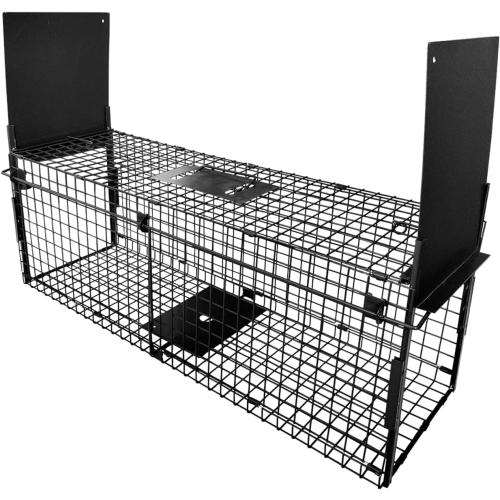 Animal Cage Trap 32 X 13 X 10 inch Double Door Animal Cage Trap Metal Trap Cage Humane Live Animal Trap for Rabbits, Stray Cat, Squirrel, Raccoon, Mole, Gopher, Opossum