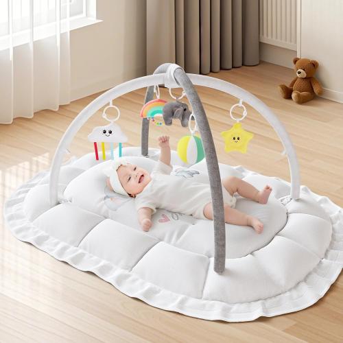 OCATO Baby Play Mat Gym: Baby Play Gym Mat Thick Large Baby Activity Center from Newborn to Toddler Skills Development Baby Essentials Baby Shower Gifts Boy Girl for Babies 0-6-12 Months
