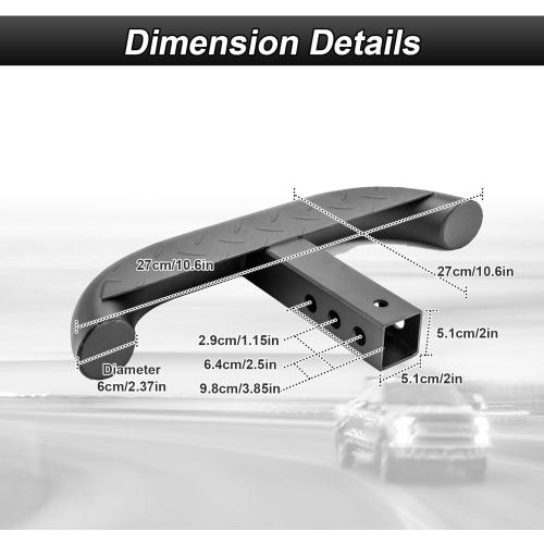 Towing Hitch Step No Slip for 2 Inch Receiver, Rear Bumper Guard Trailer Steps Compatible with Car/Truck/Vehicle