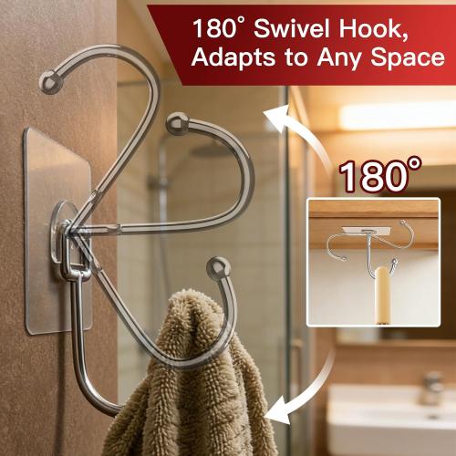Latoxcaa 8-Pack Transparent Heavy Duty Adhesive Hooks