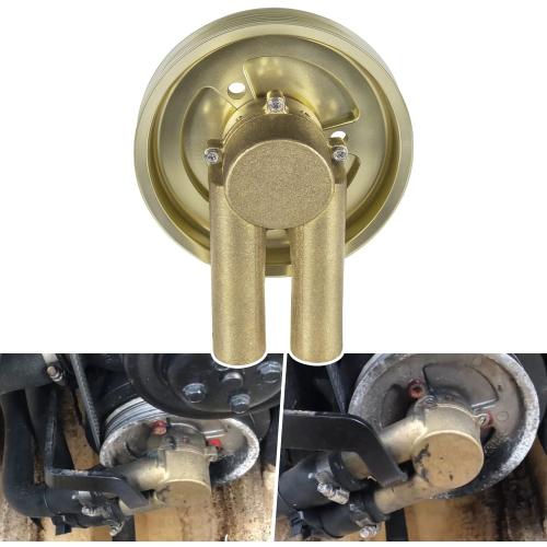 21214599 3862482 3812693 Crank Mounted Sea Water Pump Raw Sea Water Pump Fit for Volvo Penta V6 & V8 Engines 4.3 5.0 5.7 With Serpentine Belt Pulley Sea Impeller Raw Pump