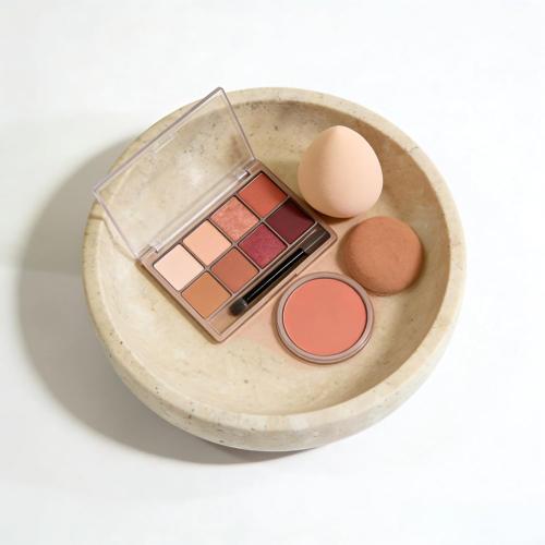 Large Decorative Marble Bowl, 7.87 inches,Natural Stone Round Bowl for Home  (beige)