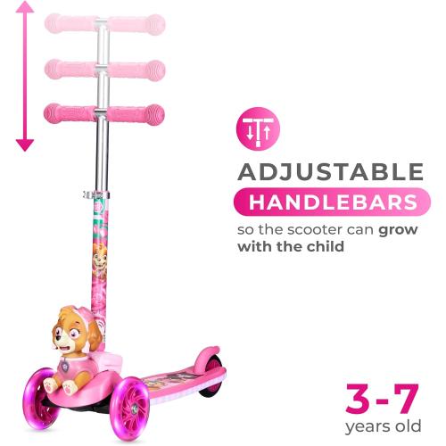 3D Kick Scooter for Kids, Self-Balancing 3 Wheeled Light Up Scooter with Extra Wide Anti-Slip Deck, Rear Brake, Lean to Steer, Lightweight Design, for Kids 3 and up, 75 LB Limit