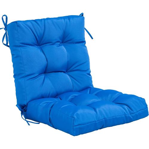 QILLOWAY Outdoor Seat/Back Chair Cushion Tufted Pillow, Spring/Summer Seasonal All Weather Replacement Cushions. (Marine Blue)