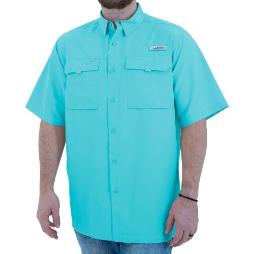 Size 3XL HABIT Men’s Fourche Mountain Short Sleeve River Guide Fishing Shirt - UPF 40  UV Protection