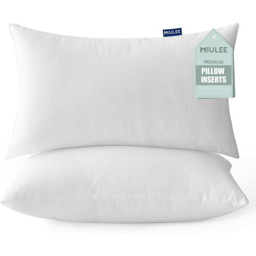 MIULEE Set of 1Throw Pillow Inserts 12x20 Inches, Nowoven Decorative Pillow Inserts for Living Room