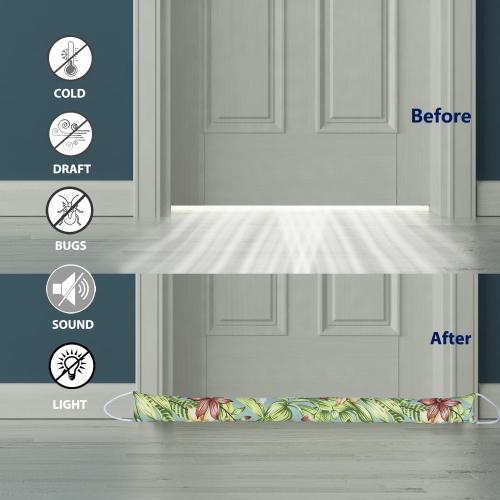 2 Pack 36 Inch 2.8 Inch Wide Slim Under Door Blocker Door Draft Stopper, Bottom Blocker Weighted Gap Filler Saving Energy Sound Air Noise Light Stopper Canvas Cotton Cartoon Print 2.2Lb