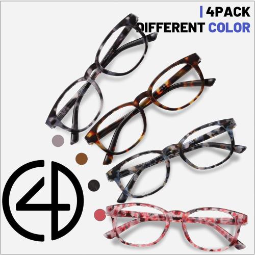 Przene Reading Glasses for Men Women Blue Light Blocking Readers Spring Hinges Lightweight Style Pack