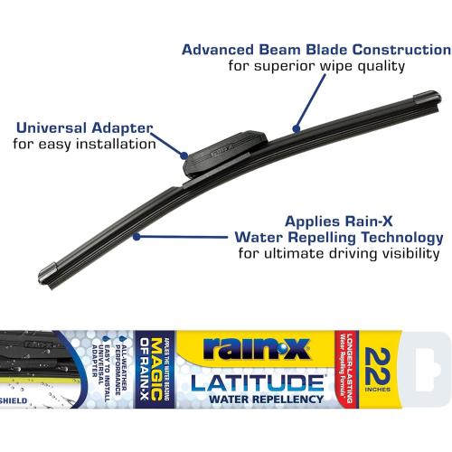 Rain-X 5079279-2 Repellency Water Repellent Wiper Blades, 22 Windshield Wiper, All Weather Streak-Free for Enhanced Visibility w/Water Repellency Formula
