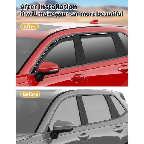 in-Channel Window Rain Guards Fit for Honda CR-V CRV 2023 2024 2025 2026 Extra Durable Window Visors Window Deflectors Vent Visors Vent Shades Car Accessories-4 pcs 2-Q03