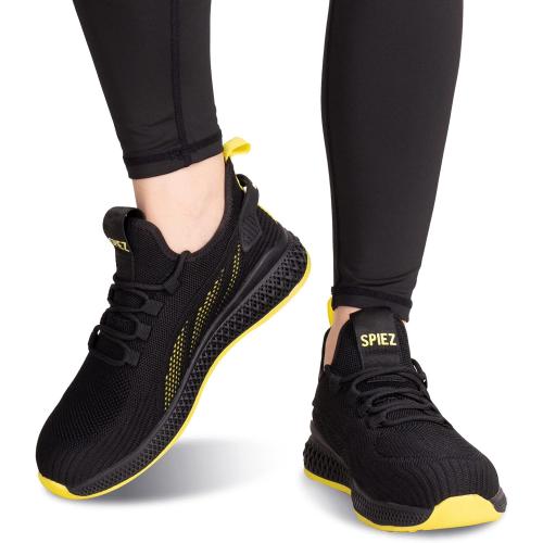 SPIEZ Unisex Safety Shoes for Men 8.5 Women 9.5, Breathable Work Sneakers | Lightweight Composite Toe Shoes Puncture Proof Slip on Safety toe Shoes for Manufacturing Work, Warehouse, Construction