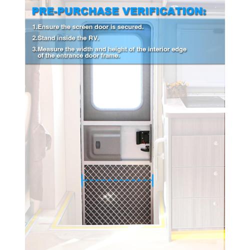 RV Screen Door Protector for Dogs, Adjustable RV Screen Door Pet Protector Guard, Black(Patented Design)