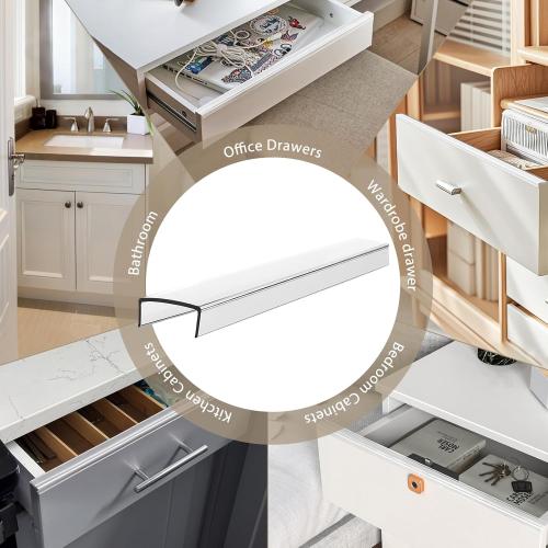 Cabinet Protectors for Kitchen Cabinets, Cabinet Door Protector Trash Drawer Protector Edge Guard, Plastic Slip on Protectors for Cabinets– 3/4 Thick, 18 Length
