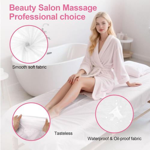 200 Piece Disposable Massage Table Sheets 31 x 71 - Non-Woven Fabric Bed Covers for Spa, Massage, Beauty & Tattoos - Breathable, Hygienic (White)