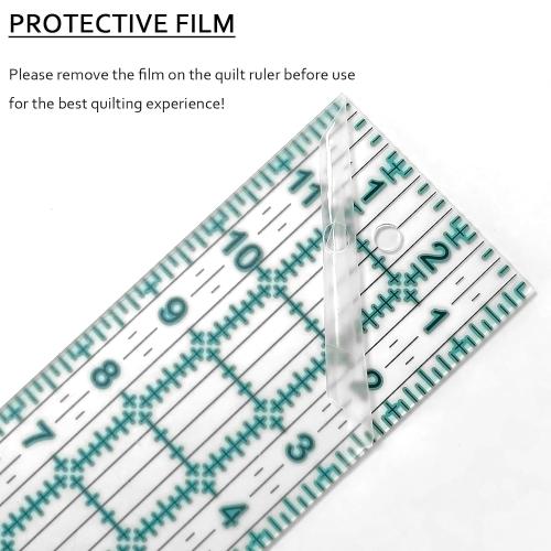 Sewing Ruler,5 Piece Quilting Rulers,3 x17 Inch,1.5 x17 Inch,3 x12 Inch,1.5 x10 Inch,1 x6 Inch,Acrylic Ruler,Cutting Ruler with Non-Slip Rings (Blue)