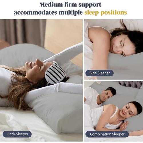 puredown Goose Feathers Down Pillows - Queen Size Bed Sleeping Hotel Collection Pillows Set of 2 with 100% Cotton Cover, Grey