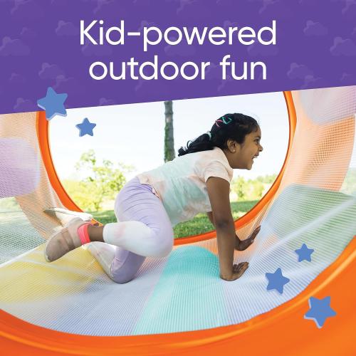 HearthSong Roll with It! 2.0 Giant Inflatable Rainbow Land Roller with Mesh Interior for Active Outdoor Play, 67 Outer Diam. x 45 Inner Diam., Holds up to 300 lbs.