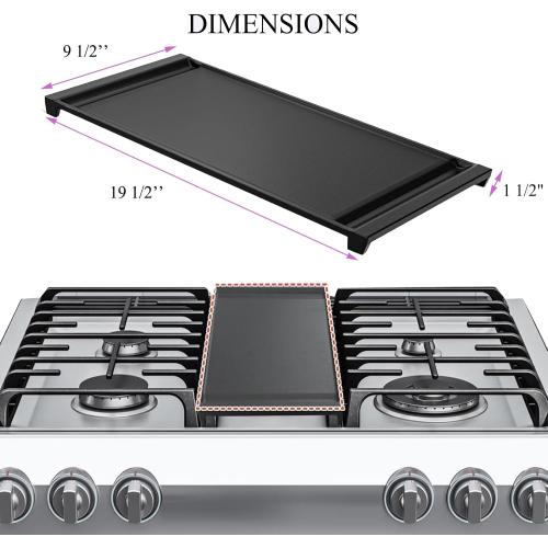 Shengyongh CC24738 Cast Iron Griddle For ge Stove 4322558 AP5986291 PS11725207 Compatible For ge Appliance