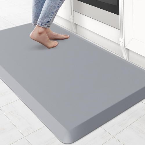 KitchenClouds Kitchen Mat Cushioned Anti Fatigue Rug 22x36 Waterproof, Non Slip, Standing and Comfort Desk/Floor Mats for House Sink Office (Grey,0.8inch)