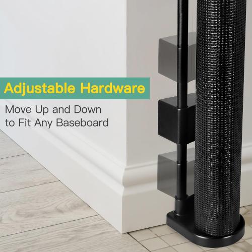 Reinforced 60 Wide Retractable Baby Gates with Upgraded Rods - Bottom Anti-Escape, 5 ft Mesh Baby Gate Retractable Dog Gate Indoor Pet Gate Retractable Stair Gate Outdoor Retractable Gate, Black