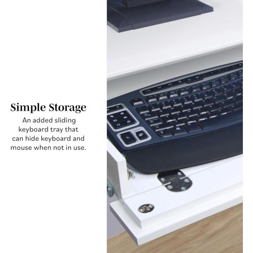 Walker Edison Modern Wood Computer Writing Desk Storage File Drawer Office Home Office Workstation Small, 48 Inch, White