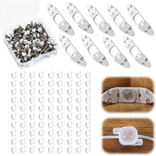 Nuanchu 99 Pcs Light Clips Set Compatible with Govee Pro H706 H806, 90 Mounting Clips & 9 Gable Light Bracket with 240 Screws Compatible with Govee Pro Outdoor Lights 100ft (White)
