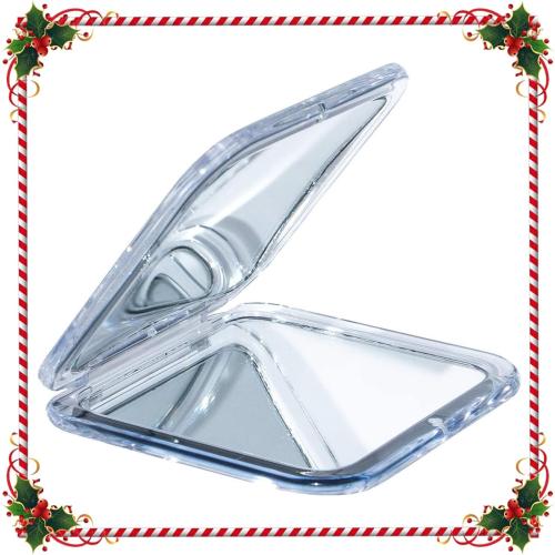 Small Compact 15X Magnifying Mirror for Travel - Handheld, Foldable & Lightweight - Mini Pocket-Sized Magnified Mirror for Purse - Square 3.3” x 3.3”