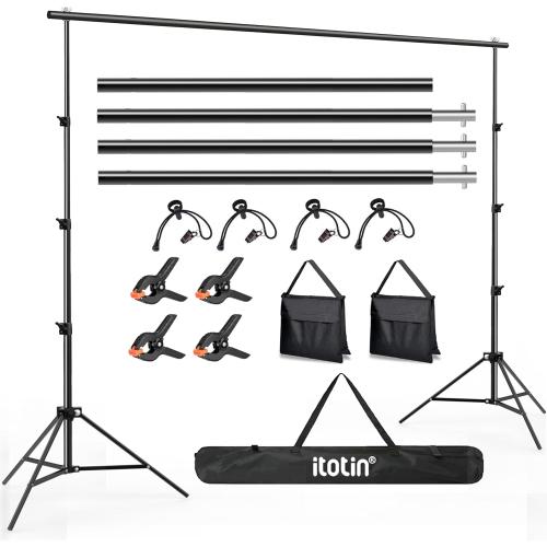 Photo Backdrop Stand, 10x9ft(WxH) Adjustable Photography Backdrop Stand, Aluminum Alloy Studio Photo Background Stand Support System for Party, Wedding, Photography, Advertising Display
