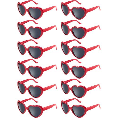 Blulu Neon Colors Heart Shape Sunglasses for Women Party Favors and Festival