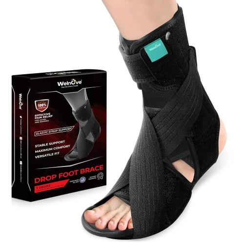 Welnove AFO Foot Drop Brace – Adjustable Lightweight Ankle Support Keeps Foot at 90° Dorsiflexion – Relieves Drop Foot, Achilles Tendonitis, Ankle Sprain