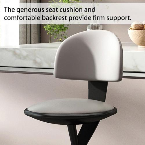 Modern Round Bar Stools with Backs and Footrest, Thick Upholstered Barstools with Sturdy Metal Frame, Kitchen Height Stools for Dining Room, Kitchen Island, Party