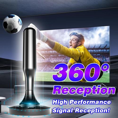 HIDB TV Antenna for Smart TV Indoor, Digital Indoor HD Antennas with Strong Magnetic Base, Easy Installation, Long Range Reception for Local Channels 4K 1080P, 10ft Long Cables (Black)