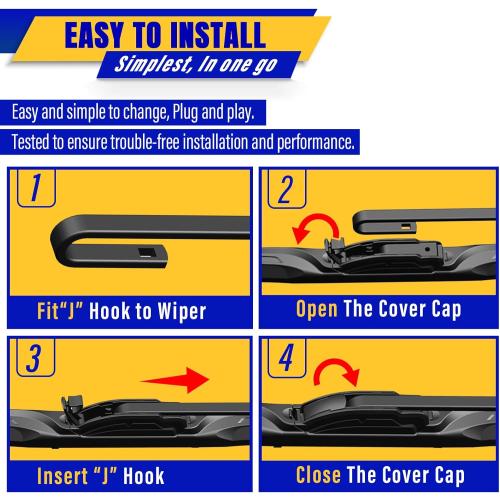 3 wipers Replacement for 2013-2021 2022 2023 Nissan Pathfinder, Windshield Wiper Blades Original Equipment Replacement - 26/17/12 (Set of 3) U/J HOOK