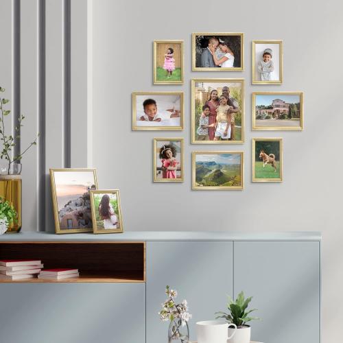 Icona Bay 4x6 Gold Picture Frame Beautifully Detailed Molding, Contemporary Picture Frame Set, Wall Mount or Table Top, Inspirations Collection