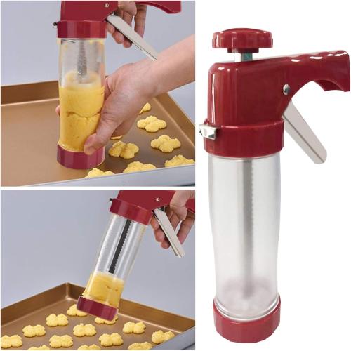 45PCS Cookies Press Gun Kit Set,DIY Cookie Maker With 16Cookie Discs,Icing Tips,Cleaning Brushes,EVA Piping Bags,Cookies Decorating Kit Baking Tool For Biscuit Making,Cakes Decorating For Any Holidays