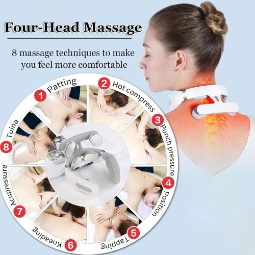 Vitality Magic Pro 2.0 Neck Massager, 4-Head Magic Pro 2.0 Neck Massage,with 6 Vibration Modes & 15 Intensity Levels,Promote Muscle Relaxation for Women Men Gifts（1）