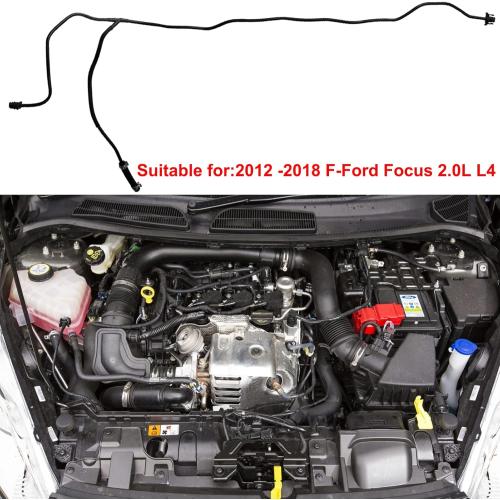 Radiator Reservoir Hose for 2012-2018 Ford Focus 2.0L L4 Non-Turbo Engine, Coolant Reservoir Hose Replaces OEM Part No# BV618K012KF CV6Z-8K012-K