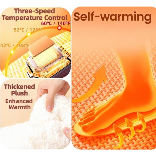 Electric Heating Socks for Kids and Women, Upgraded Battery Cute Socks, 3 Heating Levels & 3D Heat Around Foot, Perfect Winter Fuzzy Warmth