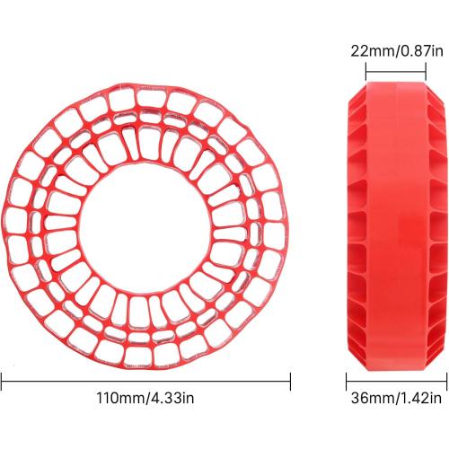 INJORA Silicone Rubber Insert Foam Fit for 118-122mm 4.75 OD 1.9 Wheel Tires(Large Red)