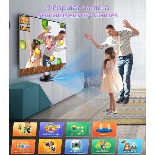 FWFX Exercise Mat for Home Workouts - Interactive Dance Game Mat Connects to TV, 2-Player Kids Party Interactive Games, Active Sports & Yoga Mat for Adults & Family Fitness, Fun Gift (Gray)
