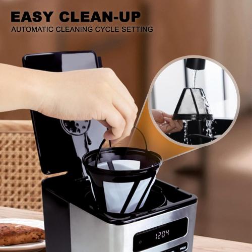 12-Cup Programmable Coffee Maker, Regular & Strong Brew Drip Coffee Machine, 1-4 Cup and Ice Coffee Setting, 24H Timer, Auto Shut-Off, Keep Warm, Pause & Serve