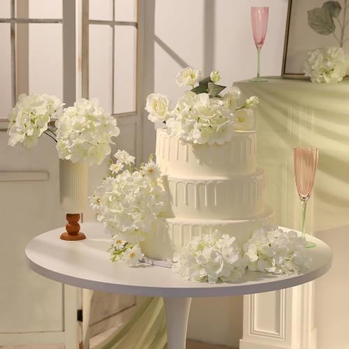 White Hydrangea Artificial Flowers Bulk, 20Pcs Silk Flower Heads with Stems