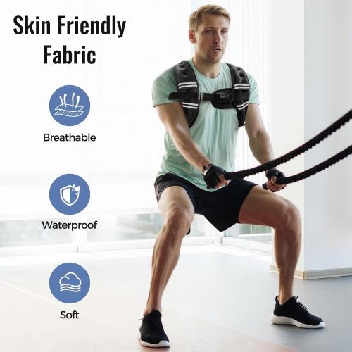 Weighted Vest for Women & Men with Reflective Stripe and Adjustable Buckle, Comfortable & Durable Rucking Vest for Walking, Running & Strength Training