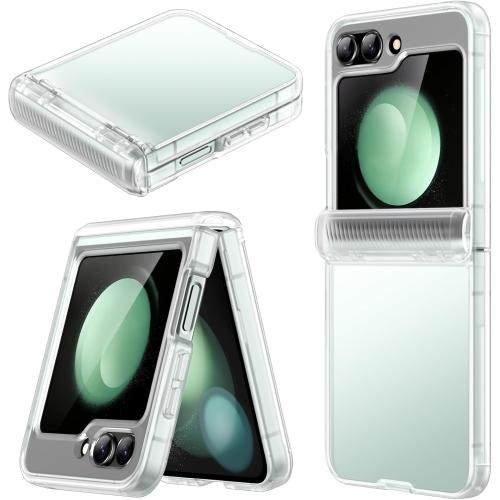 JETech Case for Samsung Galaxy Z Flip 5 2023 with Hinge Protection, Heavy Duty Rugged Protective Hard PC Phone Cover, Anti-Fingerprint Matte Finish (Frosted Clear)