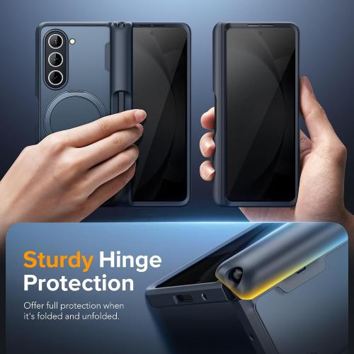 MOBOSI for Z Fold 5 Case with Rotatable Ring Stand & Privacy Screen Protector, Compatible with Magsafe, 18FT MIL-Grade Protection, Magnetic Shockproof Slim Case for Samsung Galaxy Z Fold5, Black